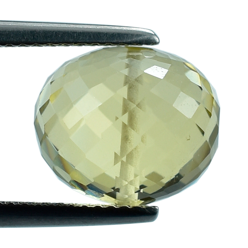 LEMON QUARTZ FACETED ROUNDEL BEADS (FULL DRILL) 12MM 10.31CTS.