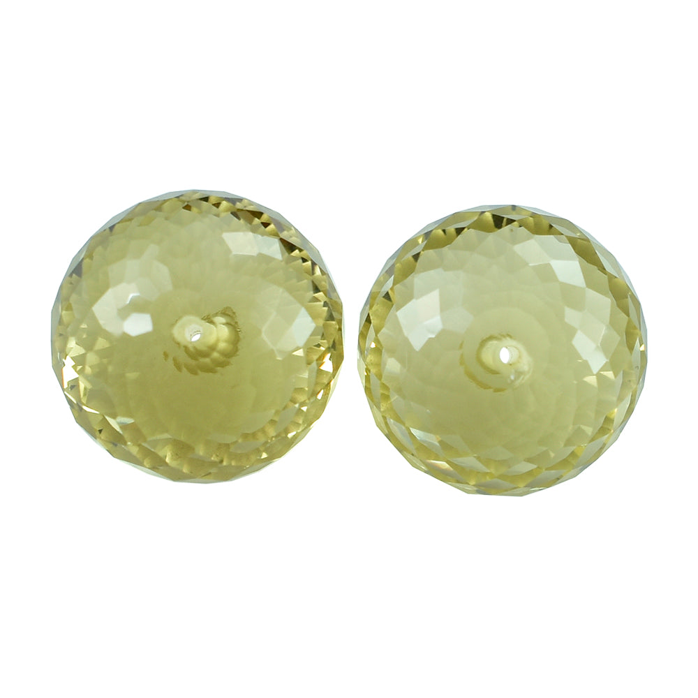 LEMON QUARTZ FACETED ROUNDEL BEADS (FULL DRILL) 12MM 10.31CTS.