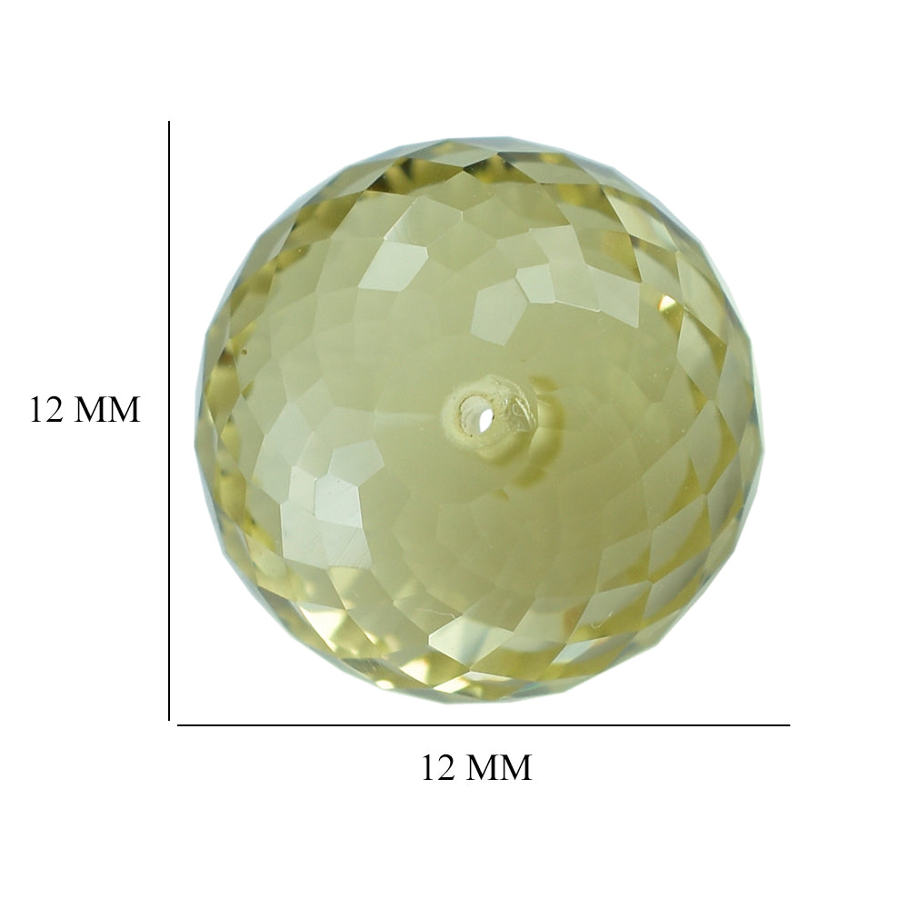 LEMON QUARTZ FACETED ROUNDEL BEADS (FULL DRILL) 12MM 10.31CTS.