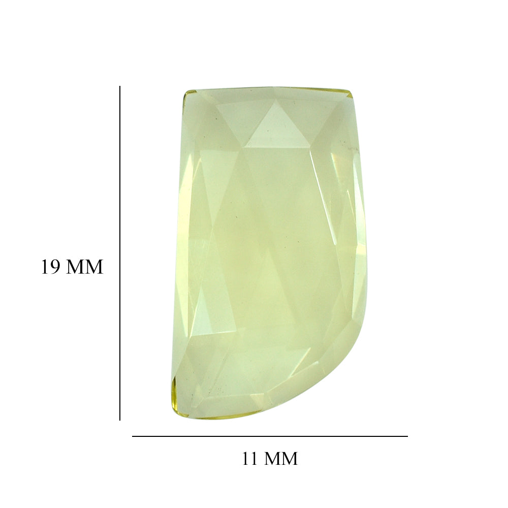 LEMON QUARTZ ROSE CUT FANCY CAB 19X11MM 7.71CTS.