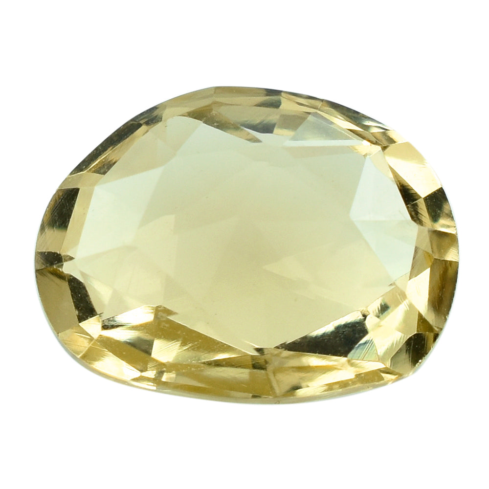 LEMON QUARTZ ROSE CUT BRIOLETTE FANCY SHAPE 12X9MM 3.97CTS.