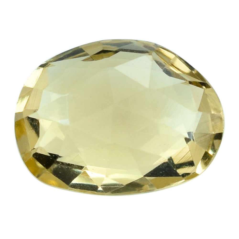 LEMON QUARTZ ROSE CUT BRIOLETTE FANCY SHAPE 12X9MM 3.97CTS.