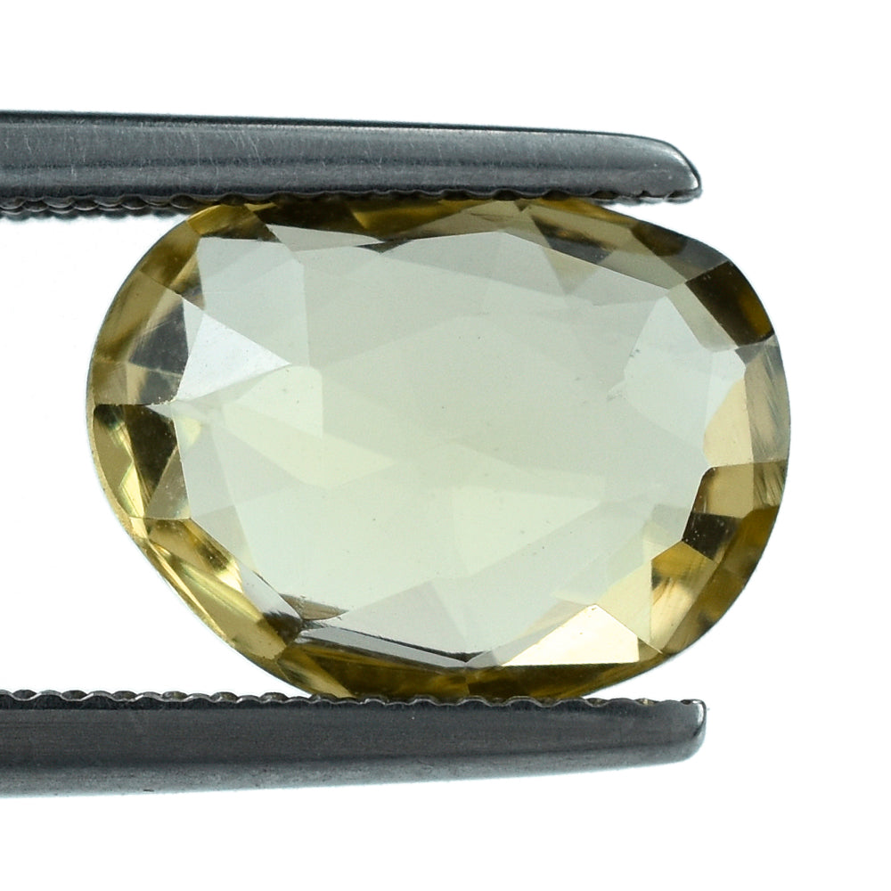 LEMON QUARTZ ROSE CUT BRIOLETTE FANCY SHAPE 12X9MM 3.97CTS.