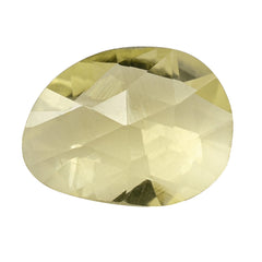 LEMON QUARTZ ROSE CUT BRIOLETTE FANCY SHAPE 12X9MM 3.11CTS.