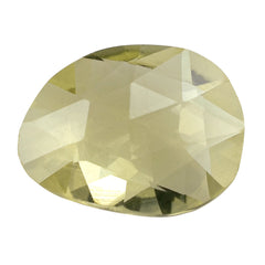 LEMON QUARTZ ROSE CUT BRIOLETTE FANCY SHAPE 12X9MM 3.11CTS.