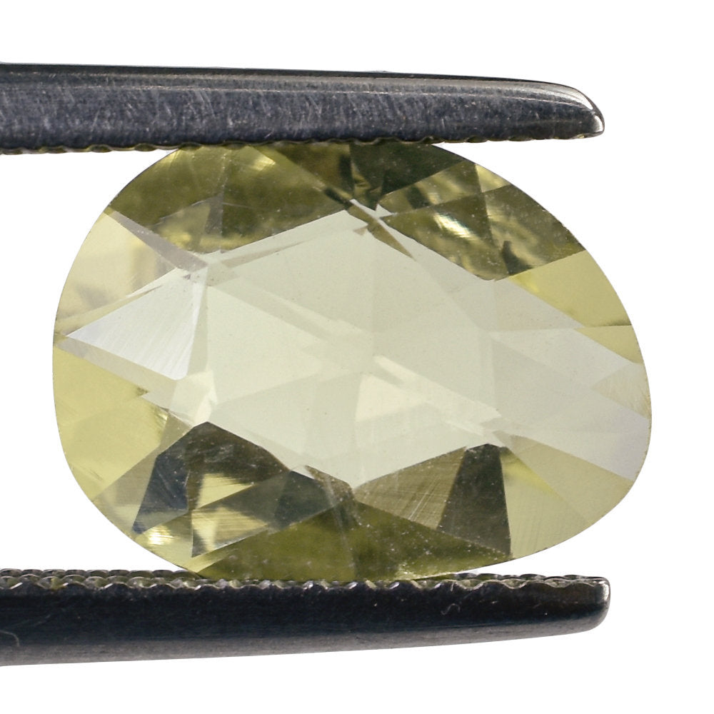 LEMON QUARTZ ROSE CUT BRIOLETTE FANCY SHAPE 12X9MM 3.11CTS.