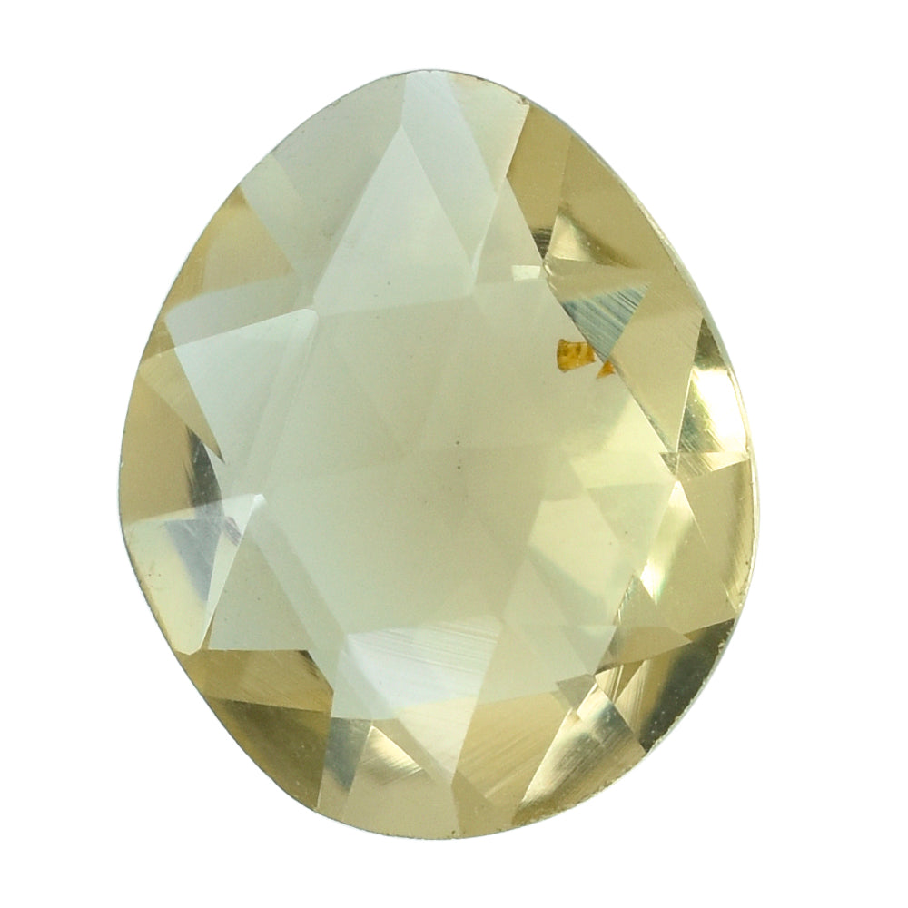 LEMON QUARTZ ROSE CUT BRIOLETTE FANCY SHAPE 11.50X9.50MM 3.26CTS.