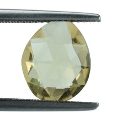 LEMON QUARTZ ROSE CUT BRIOLETTE FANCY SHAPE 11.50X9.50MM 3.26CTS.