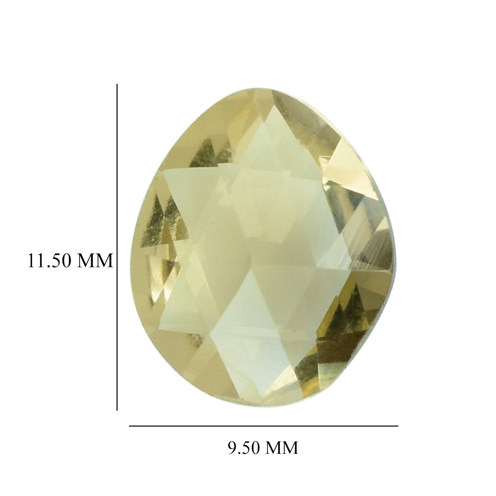 LEMON QUARTZ ROSE CUT BRIOLETTE FANCY SHAPE 11.50X9.50MM 3.26CTS.
