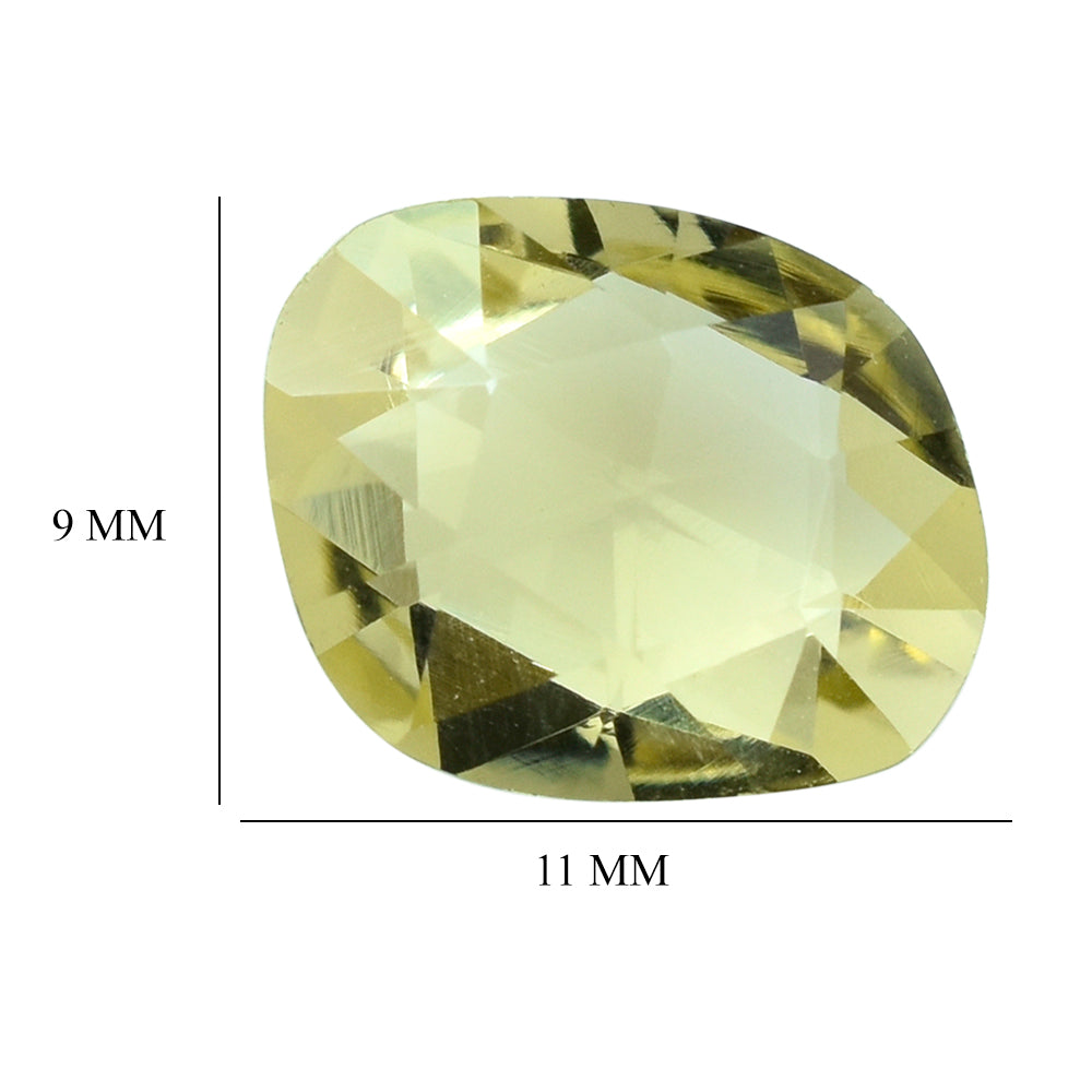 LEMON QUARTZ ROSE CUT BRIOLETTE FANCY SHAPE 11X9MM 3.22CTS.
