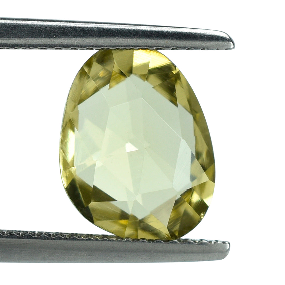 LEMON QUARTZ ROSE CUT BRIOLETTE FANCY SHAPE 11X9MM 3.03CTS.