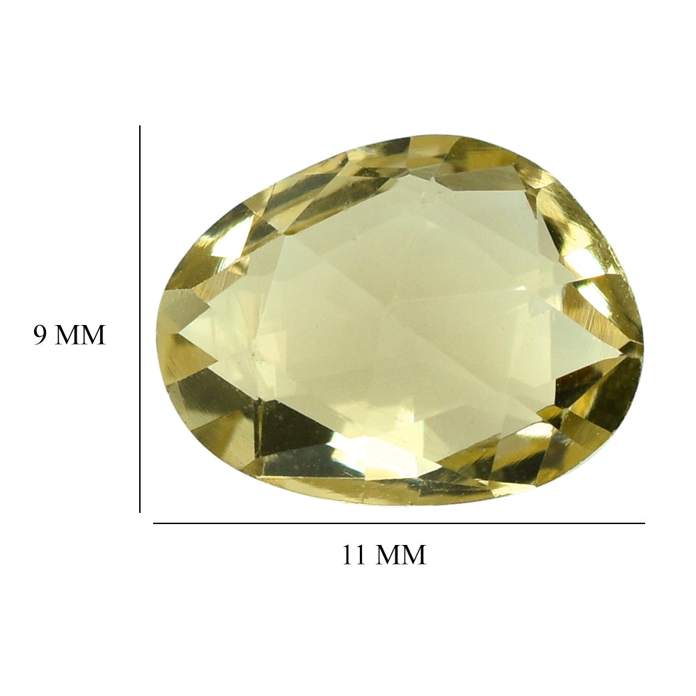 LEMON QUARTZ ROSE CUT BRIOLETTE FANCY SHAPE 11X9MM 3.03CTS.