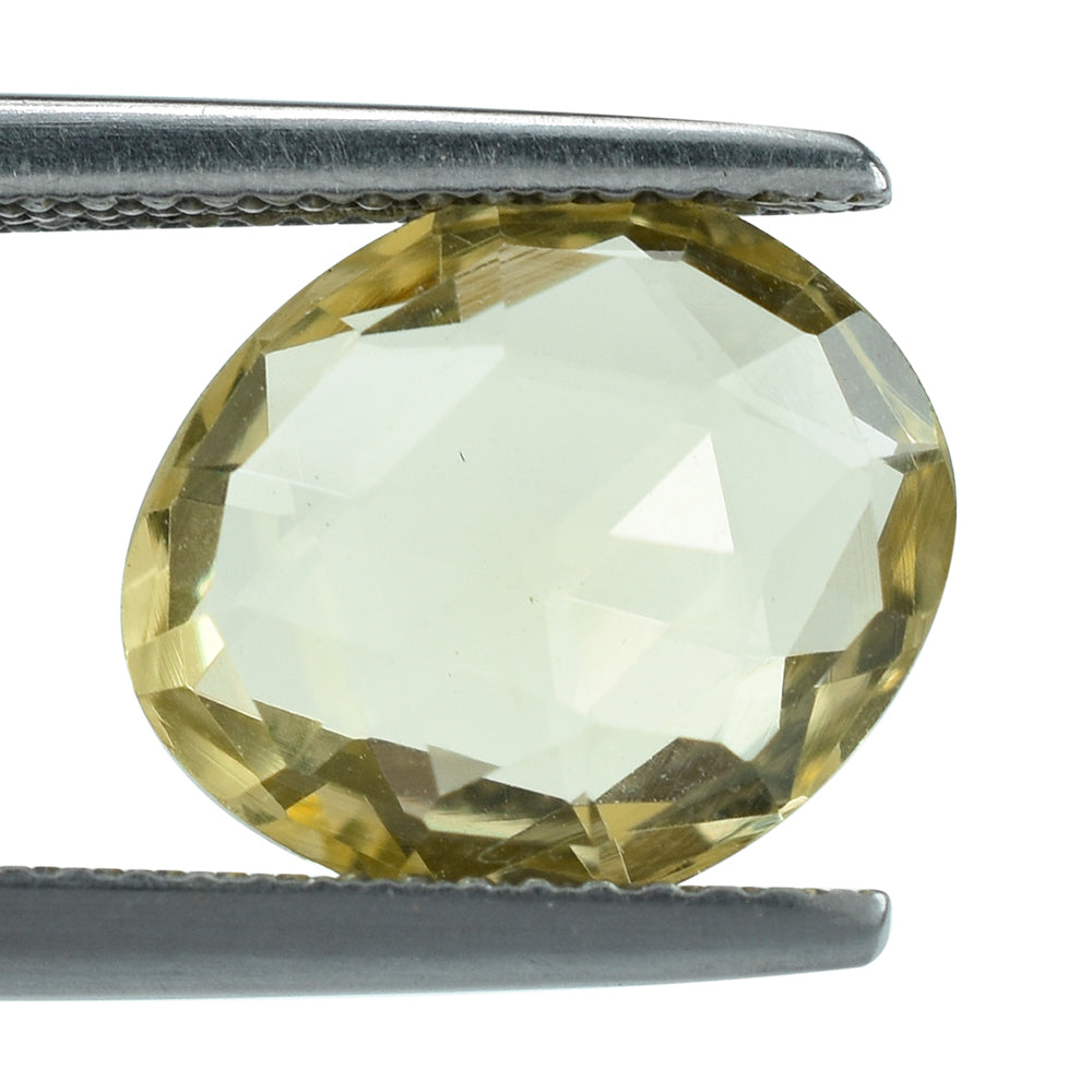 LEMON QUARTZ ROSE CUT BRIOLETTE FANCY SHAPE 12X10MM 4.34CTS.