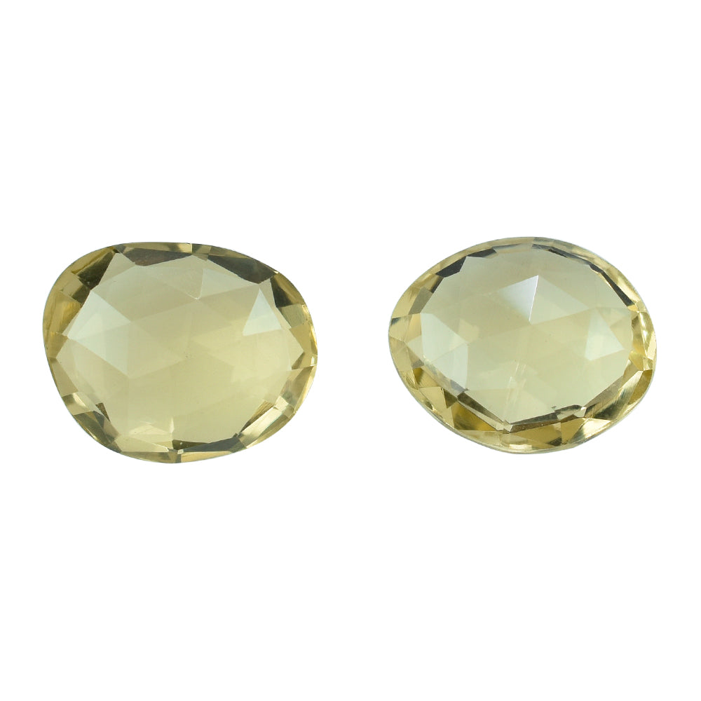 LEMON QUARTZ ROSE CUT BRIOLETTE FANCY SHAPE 12X10MM 4.34CTS.