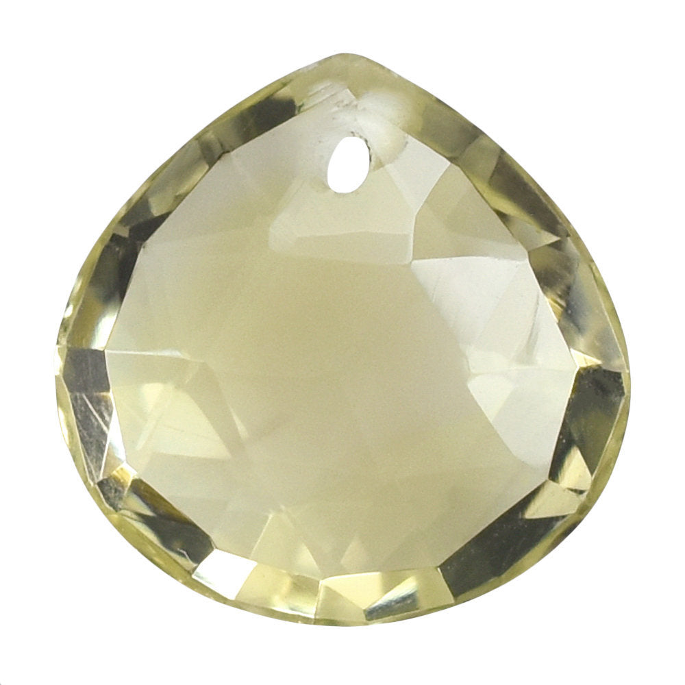LEMON QUARTZ ROSE CUT BRIOLETTE HEART (FULL DRILL) 10MM 3.26CTS.