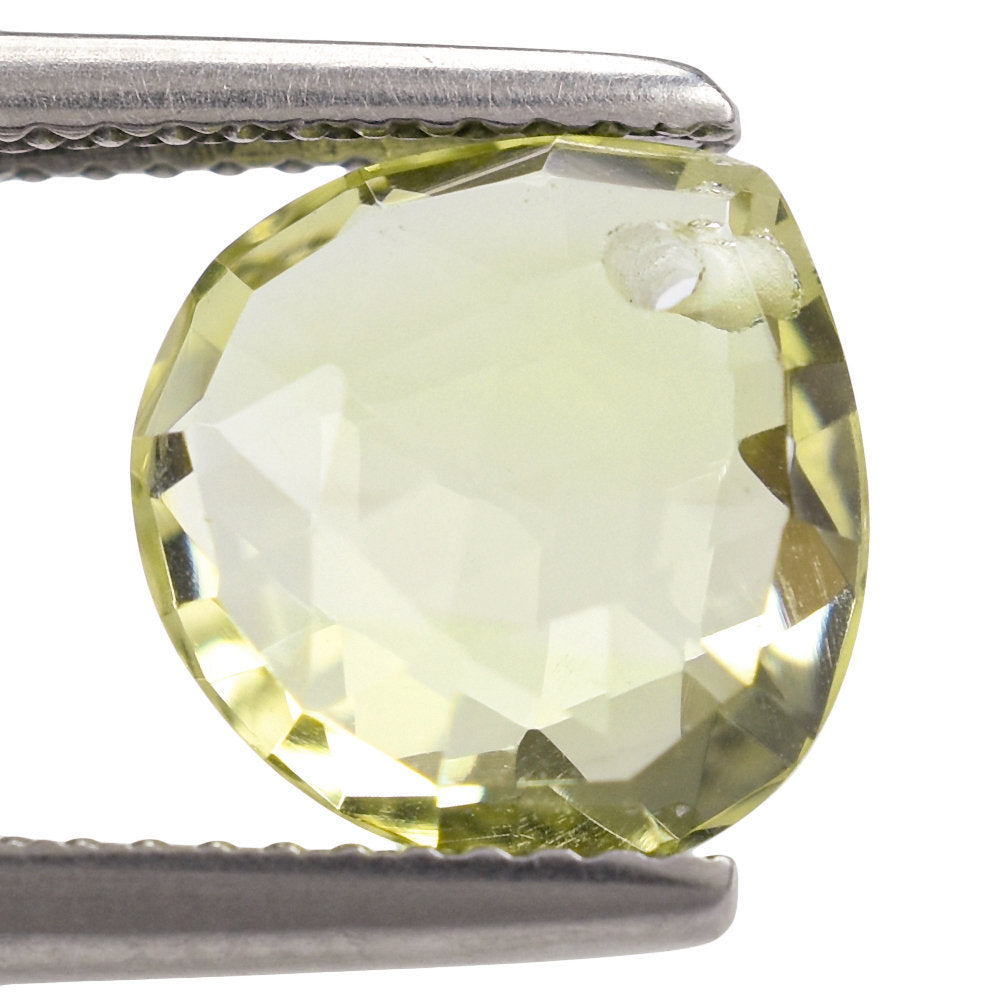 LEMON QUARTZ ROSE CUT BRIOLETTE HEART (FULL DRILL) 10MM 3.26CTS.
