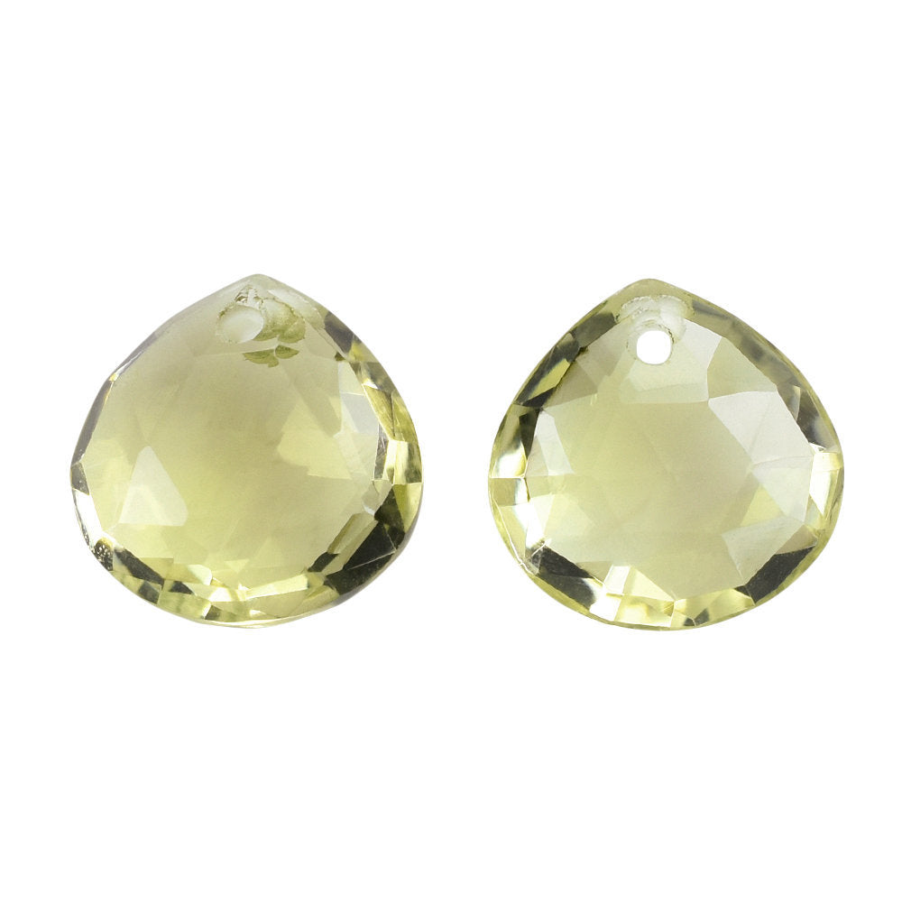 LEMON QUARTZ ROSE CUT BRIOLETTE HEART (FULL DRILL) 10MM 3.26CTS.