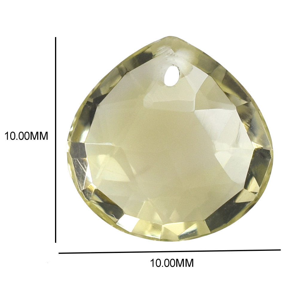 LEMON QUARTZ ROSE CUT BRIOLETTE HEART (FULL DRILL) 10MM 3.26CTS.