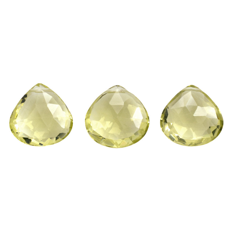 LEMON QUARTZ ROSE CUT BRIOLETTE HEART (FULL DRILL) 11MM 3.93CTS.