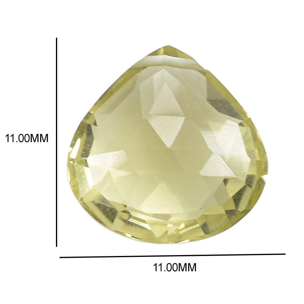 LEMON QUARTZ ROSE CUT BRIOLETTE HEART (FULL DRILL) 11MM 3.93CTS.