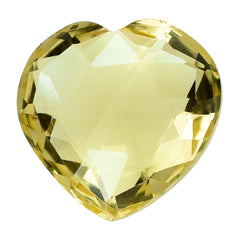 LEMON QUARTZ ROSE CUT BRIOLETTE HEART 10MM 3.16CTS.