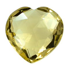 LEMON QUARTZ ROSE CUT BRIOLETTE HEART 10MM 3.16CTS.