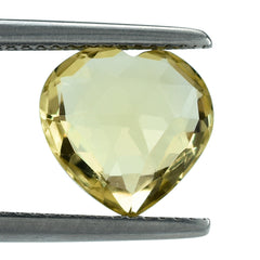 LEMON QUARTZ ROSE CUT BRIOLETTE HEART 10MM 3.16CTS.