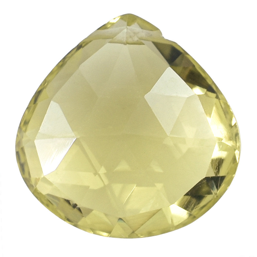 LEMON QUARTZ ROSE CUT BRIOLETTE HEART (FULL DRILL) 13MM 6.46CTS.