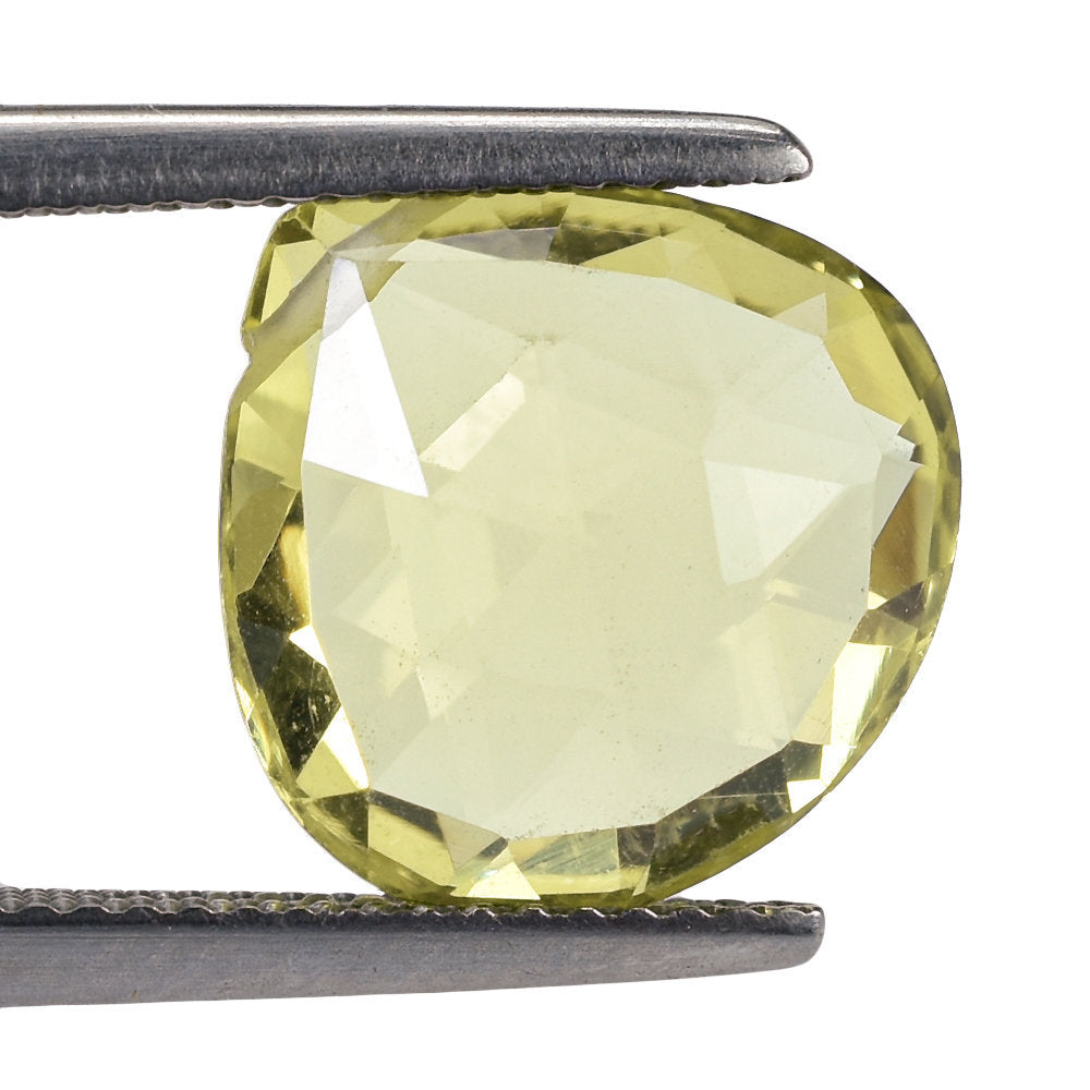 LEMON QUARTZ ROSE CUT BRIOLETTE HEART (FULL DRILL) 13MM 6.46CTS.