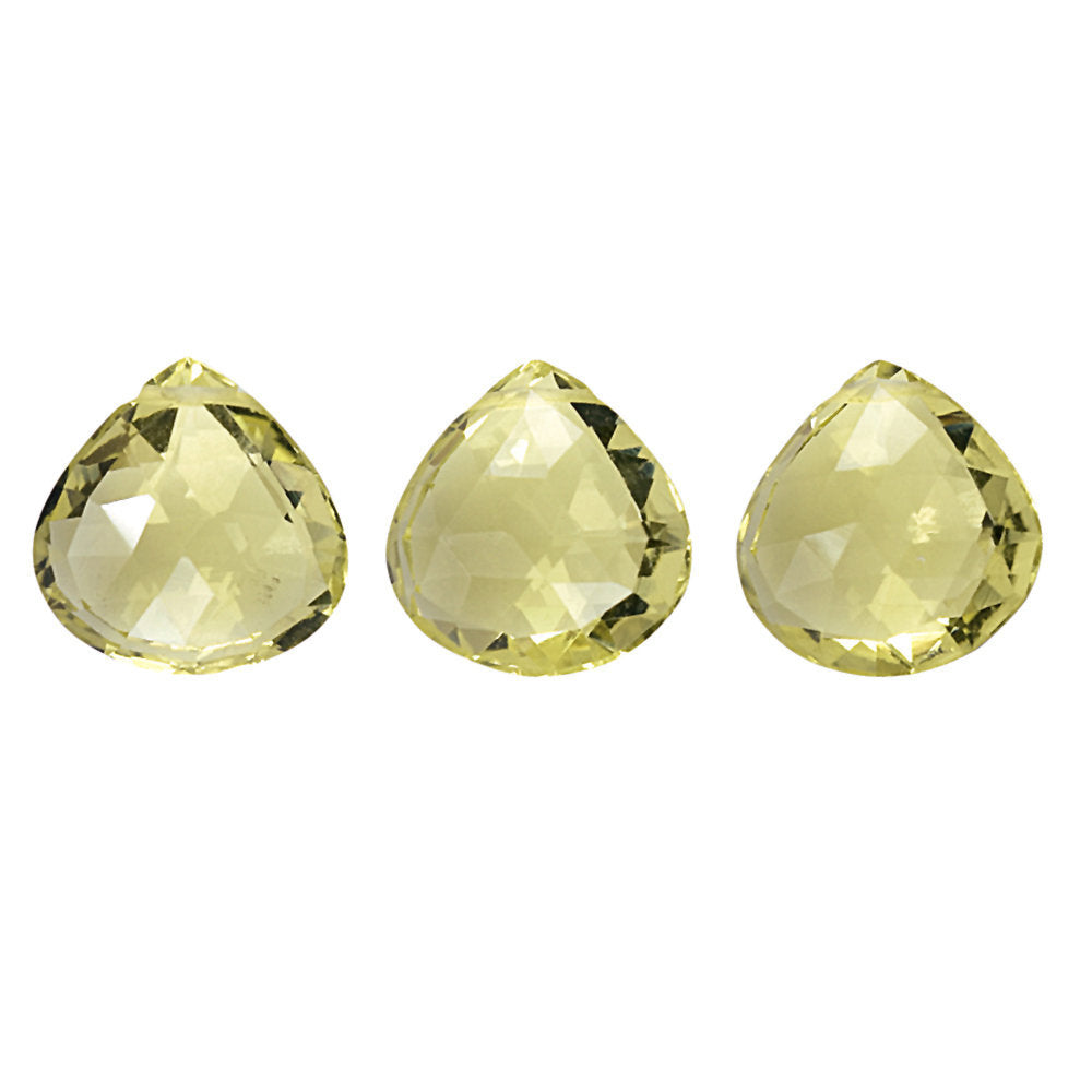 LEMON QUARTZ ROSE CUT BRIOLETTE HEART (FULL DRILL) 13MM 6.46CTS.