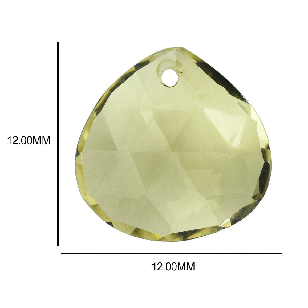 LEMON QUARTZ ROSE CUT BRIOLETTE HEART (FULL DRILL) 12MM 5.28CTS.