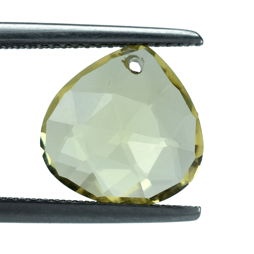 LEMON QUARTZ ROSE CUT BRIOLETTE HEART (FULL DRILL) 11.50MM 4.78CTS.