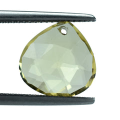 LEMON QUARTZ ROSE CUT BRIOLETTE HEART (FULL DRILL) 11.50MM 4.78CTS.