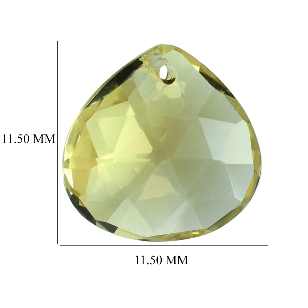 LEMON QUARTZ ROSE CUT BRIOLETTE HEART (FULL DRILL) 11.50MM 4.78CTS.