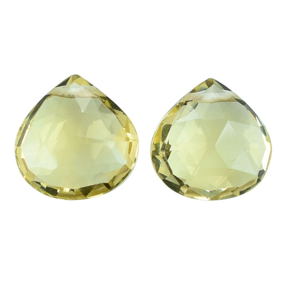 LEMON QUARTZ ROSE CUT BRIOLETTE HEART (FULL DRILL) 10MM 3.09CTS.