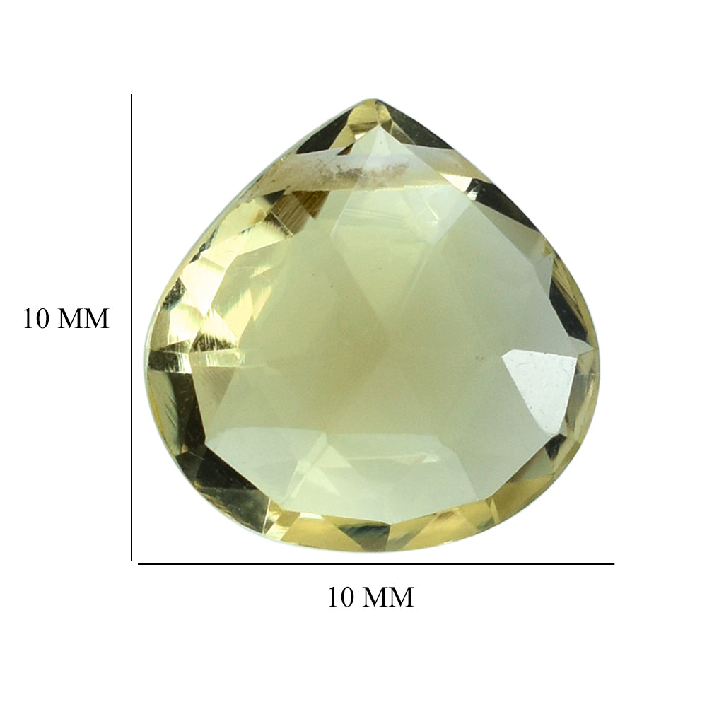 LEMON QUARTZ ROSE CUT BRIOLETTE HEART (FULL DRILL) 10MM 3.09CTS.