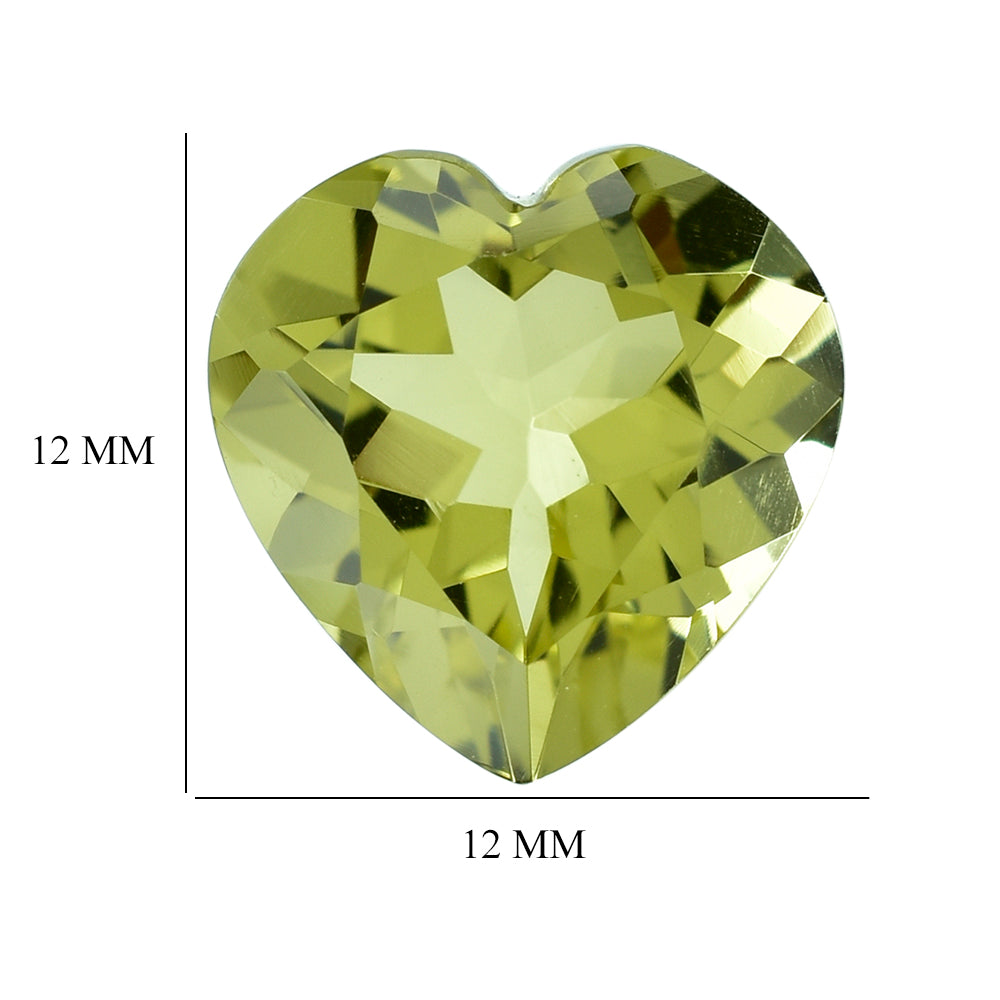 LEMON QUARTZ CUT HEART 12MM 5.40CTS.