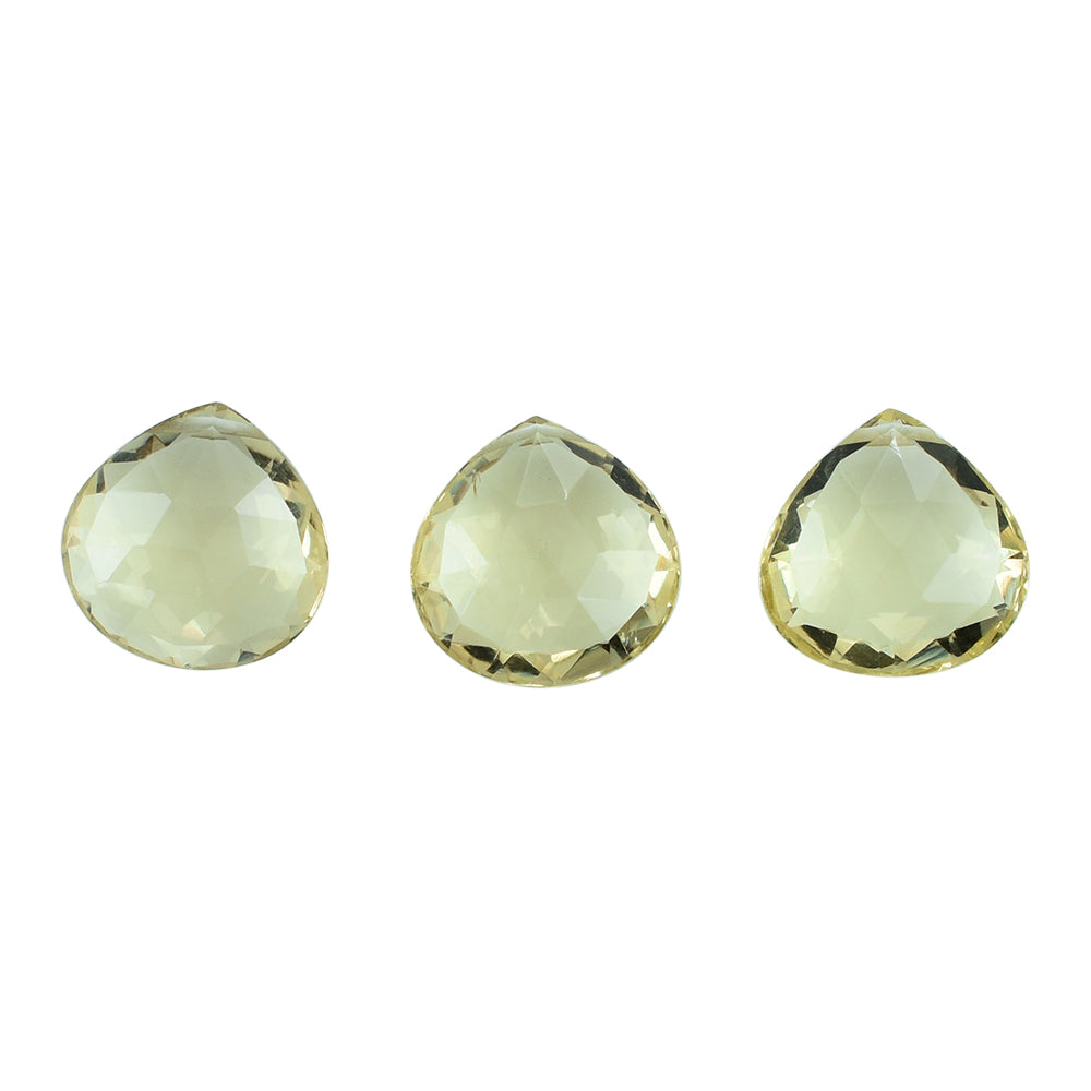 LEMON QUARTZ ROSE CUT BRIOLETTE HEART (FULL DRILL) 11MM 4.09CTS.