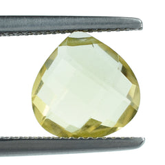 LEMON QUARTZ BRIOLETTE HEART (FULL DRILL) 10MM 3.02CTS.