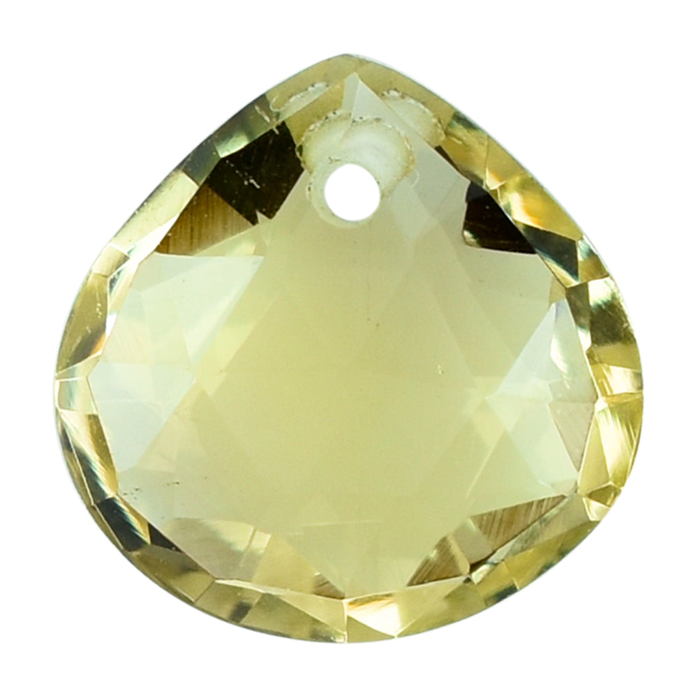 LEMON QUARTZ ROSE CUT BRIOLETTE HEART (FULL DRILL) 10MM 3.11CTS.