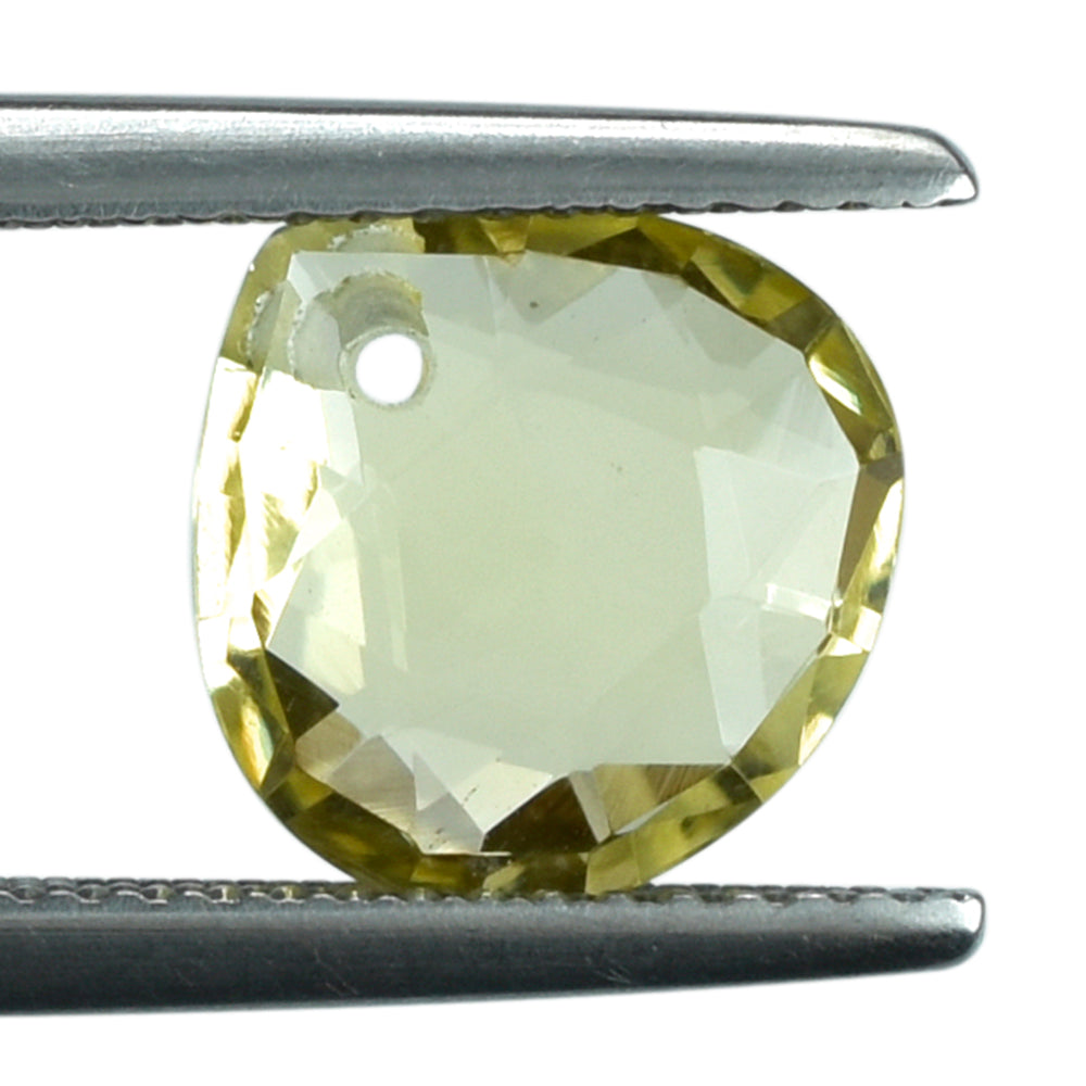 LEMON QUARTZ ROSE CUT BRIOLETTE HEART (FULL DRILL) 10MM 3.11CTS.
