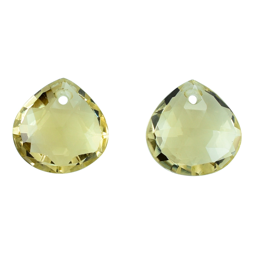 LEMON QUARTZ ROSE CUT BRIOLETTE HEART (FULL DRILL) 10MM 3.11CTS.