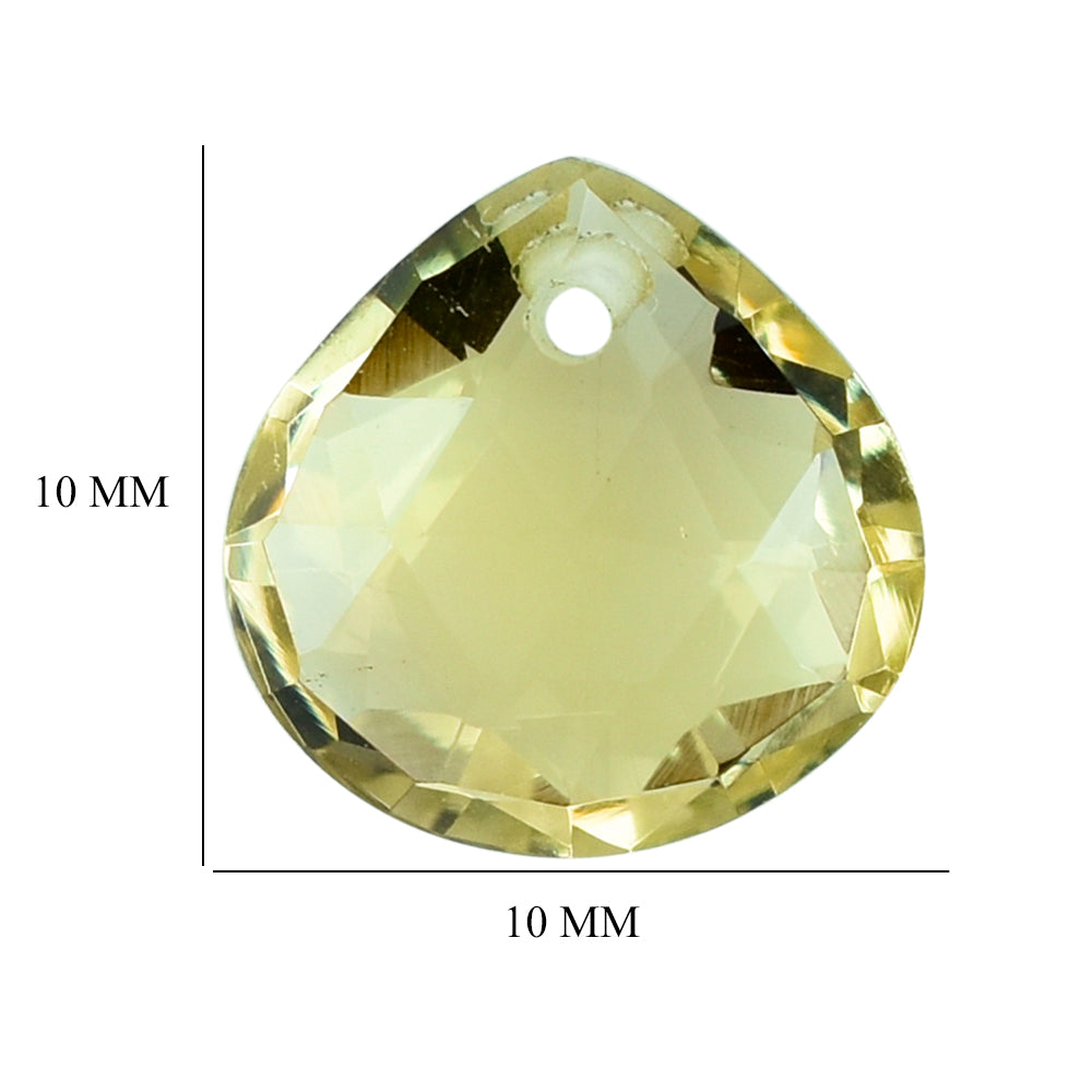 LEMON QUARTZ ROSE CUT BRIOLETTE HEART (FULL DRILL) 10MM 3.11CTS.