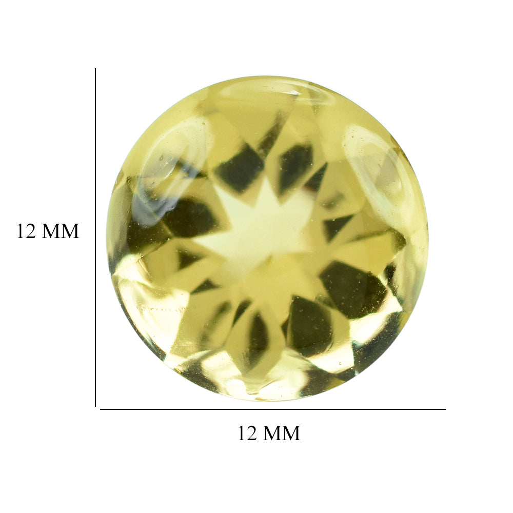 LEMON QUARTZ BUFFTOP ROUND 12MM 6.30CTS.