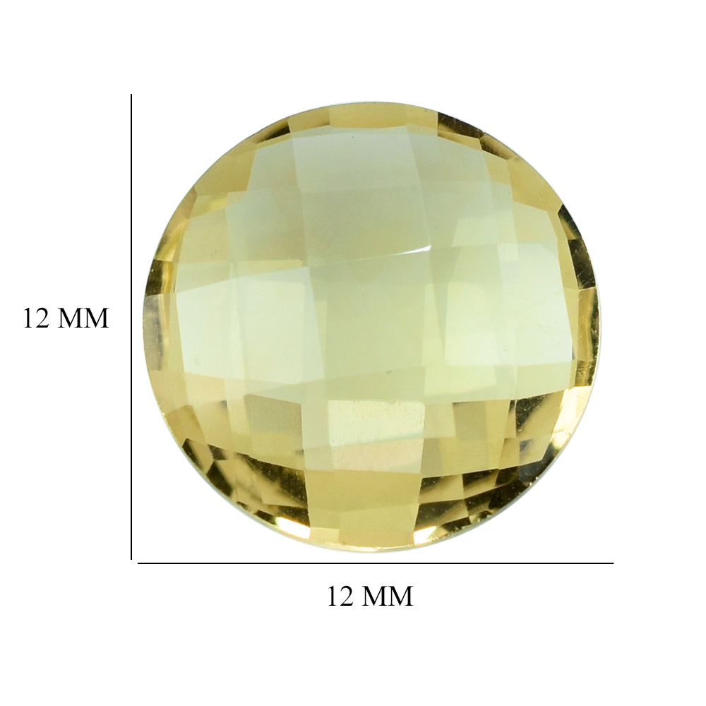 LEMON QUARTZ BRIOLETTE ROUND 12MM 4.41CTS.