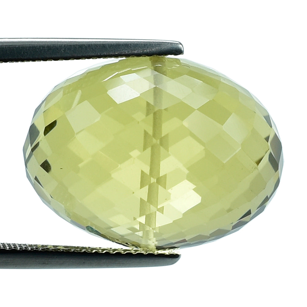 LEMON QUARTZ FACETED ROUNDEL BEADS 20MM 42.02CTS.