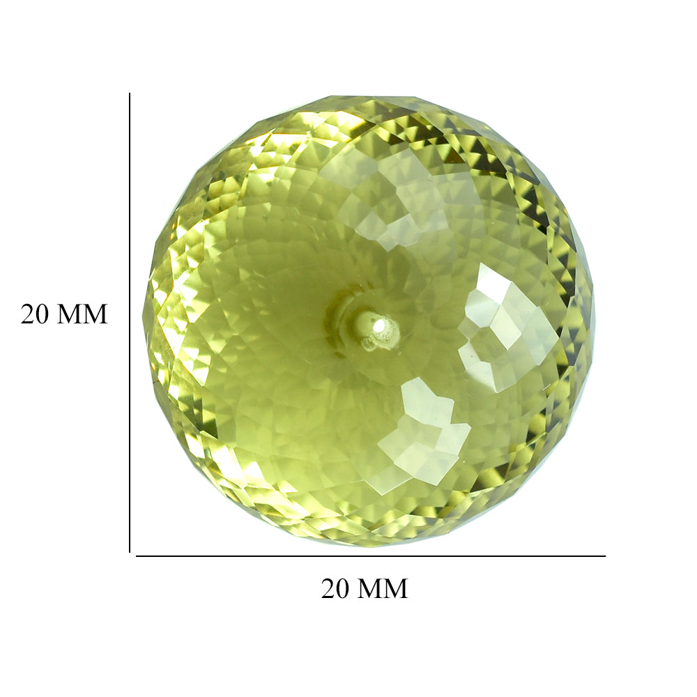 LEMON QUARTZ FACETED ROUNDEL BEADS 20MM 42.02CTS.