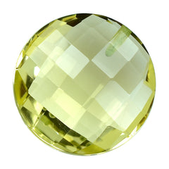 LEMON QUARTZ BRIOLETTE ROUND (HALF DRILL) 12.50MM 5.95CTS.