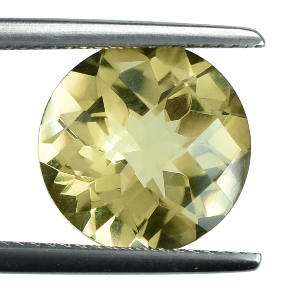 LEMON QUARTZ CHECKER CUT ROUND 12MM 5.40CTS.