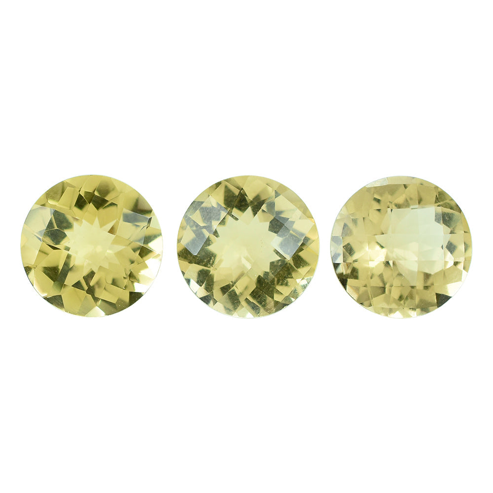 LEMON QUARTZ CHECKER CUT ROUND 12MM 5.40CTS.